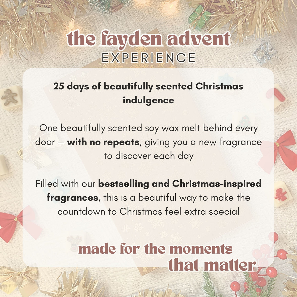 Premium Wax Melt Advent Calendar | 25 Highly Scented Soy Wax Melts