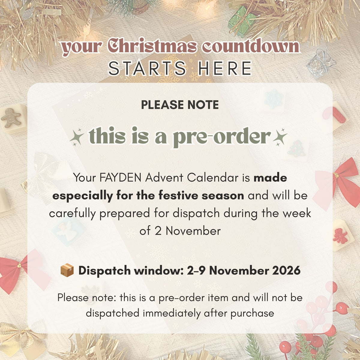 Premium Wax Melt Advent Calendar | 25 Highly Scented Soy Wax Melts
