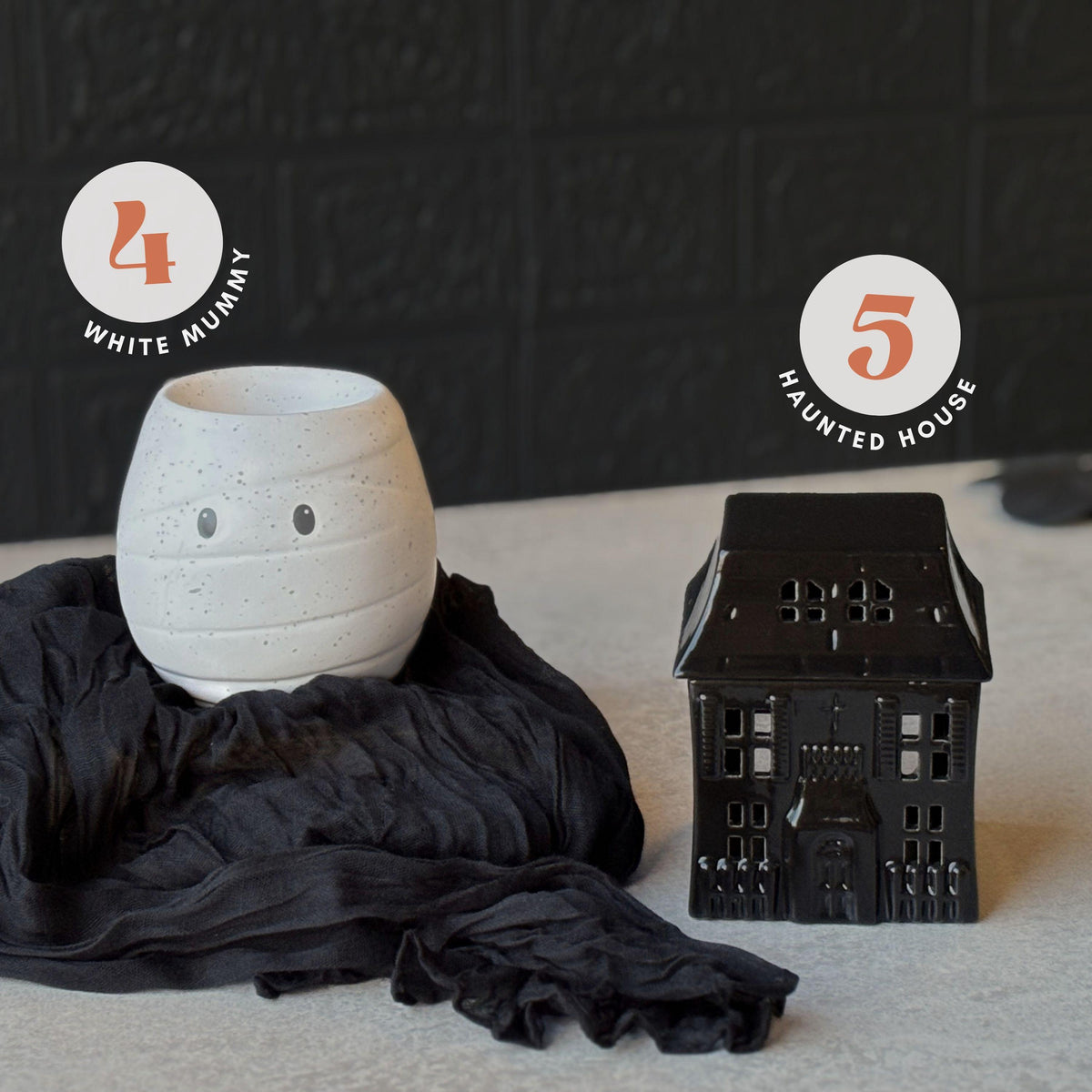 Halloween Wax Melt Burners | Autumn Home Fragrance Decor | Ceramic Oil Burners | Spooky Boo Basket Gift Box Ideas