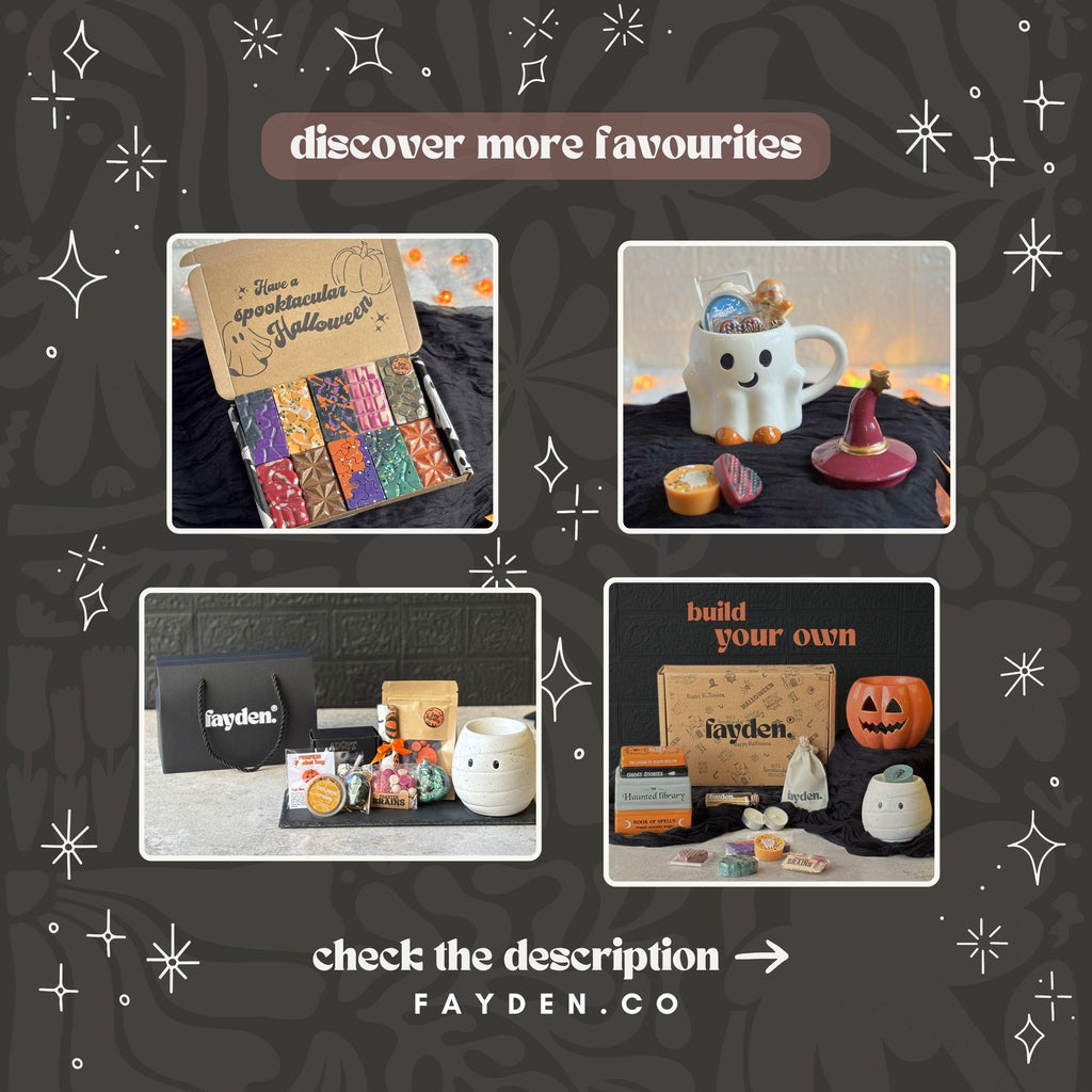 Halloween Wax Melt Burners | Autumn Home Fragrance Decor | Ceramic Oil Burners | Spooky Boo Basket Gift Box Ideas