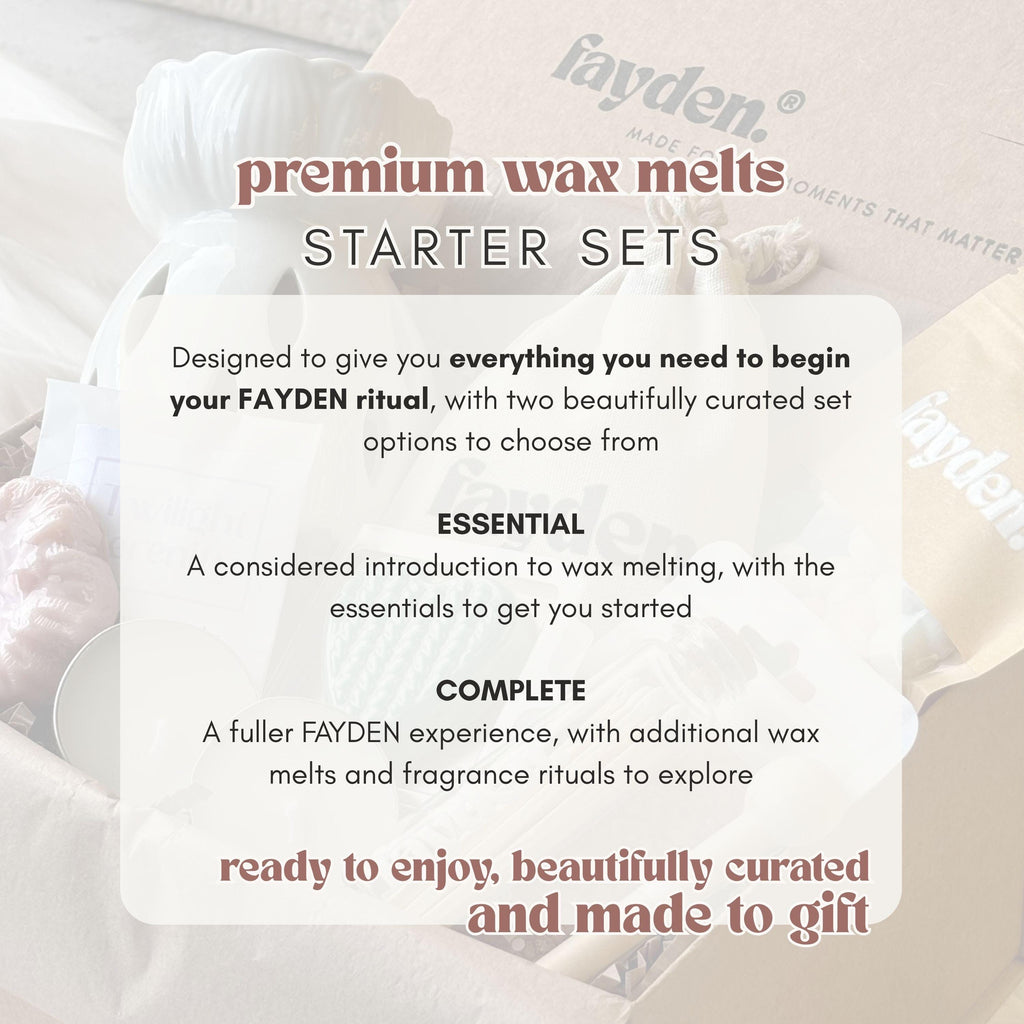 Premium Wax Melt & Burner Starter Set | Handmade Scented Soy Wax Melt Gift Box | Elevated Home Fragrance Gift | Aromatherapy Experience Idea