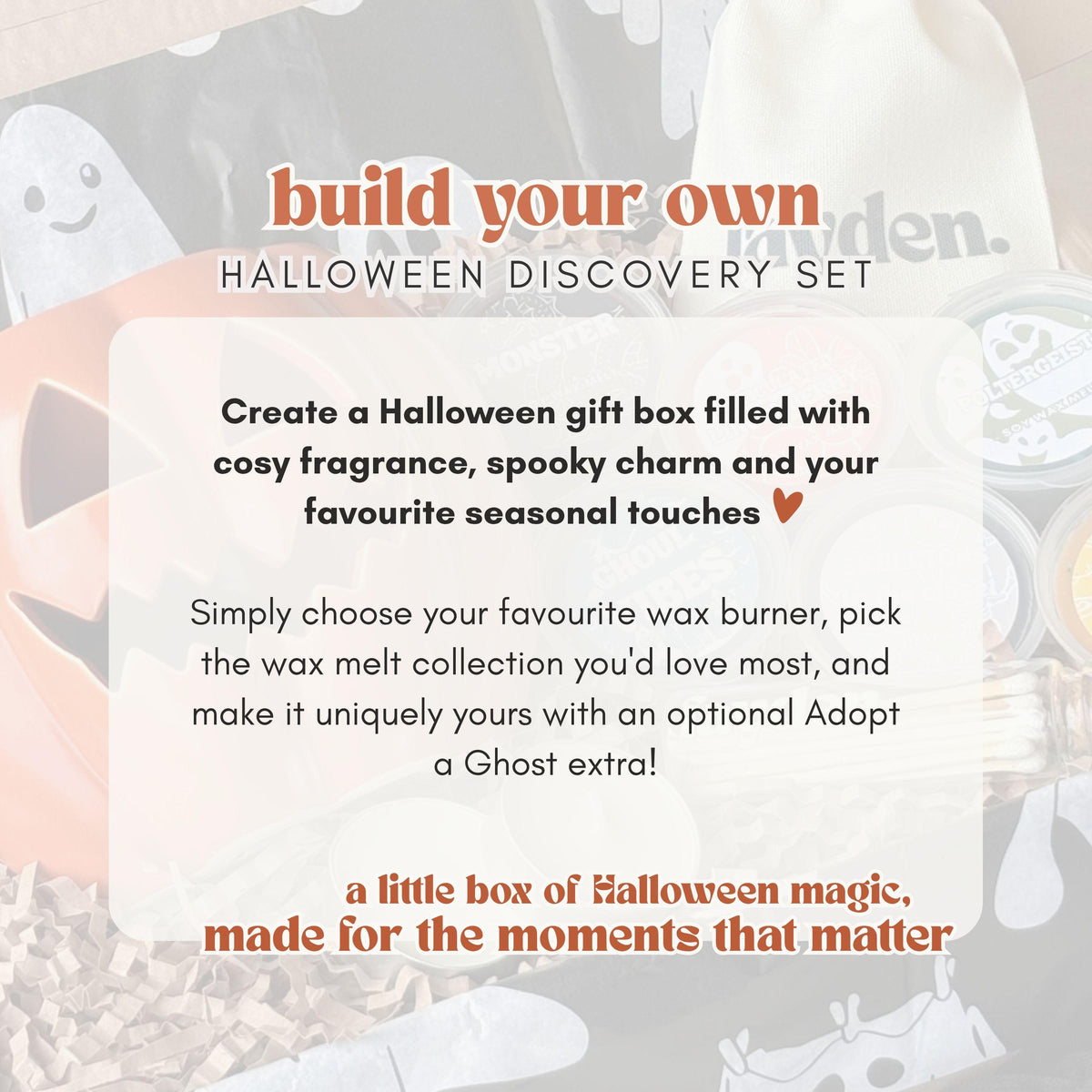 Build Your Own Halloween Wax Melt & Burner Gift Set | FAYDEN Exclusive | Custom Home Fragrance Discovery Set | Spooky Boo Basket Gift Box