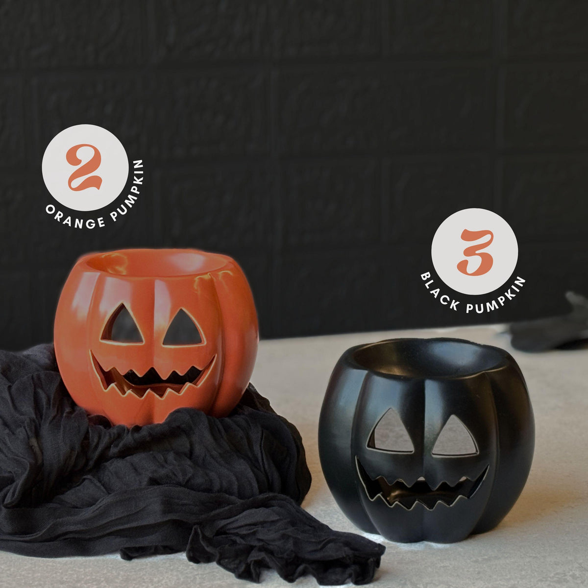 Halloween Wax Melt Burners | Autumn Home Fragrance Decor | Ceramic Oil Burners | Spooky Boo Basket Gift Box Ideas